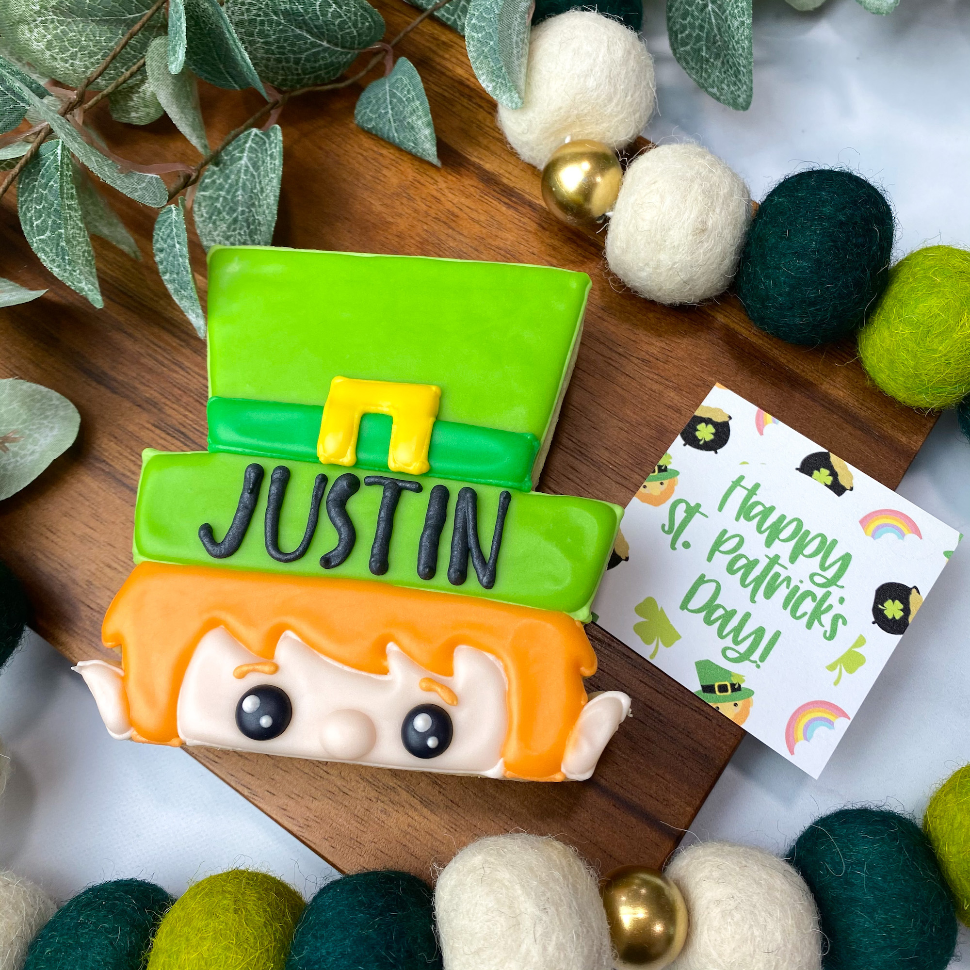 Personalized Leprechaun Cookie
